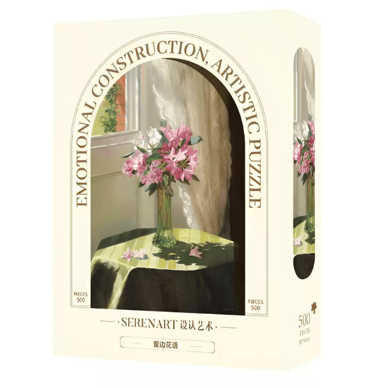 Rhododendrons By Window | Seren Art | 500 Piece Puzzle | Jigsaw Puzzle - Mystery Matrix