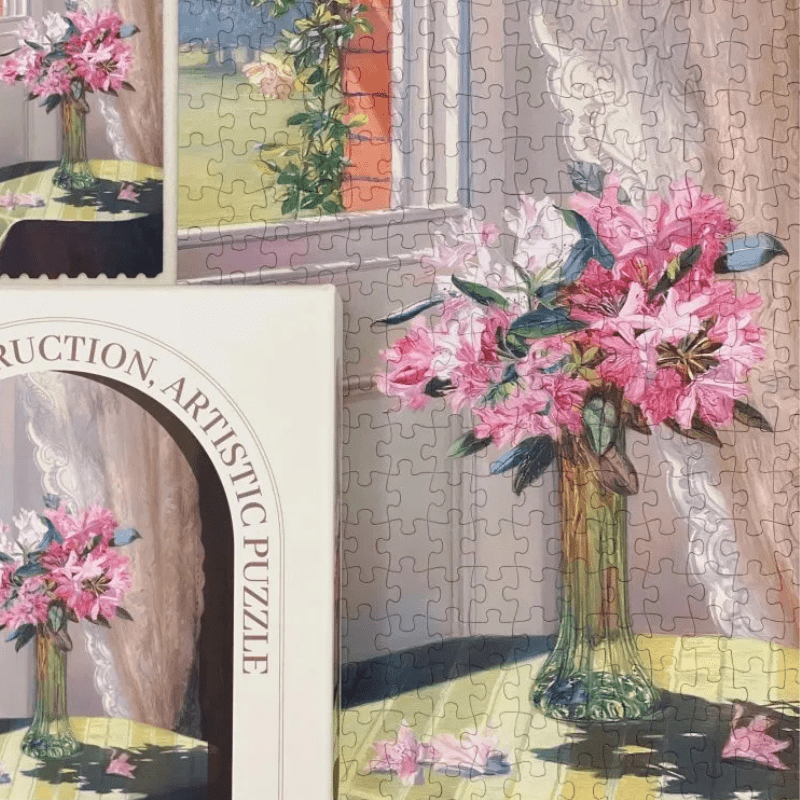 Rhododendrons By Window | Seren Art | 500 Piece Puzzle | Jigsaw Puzzle - Mystery Matrix