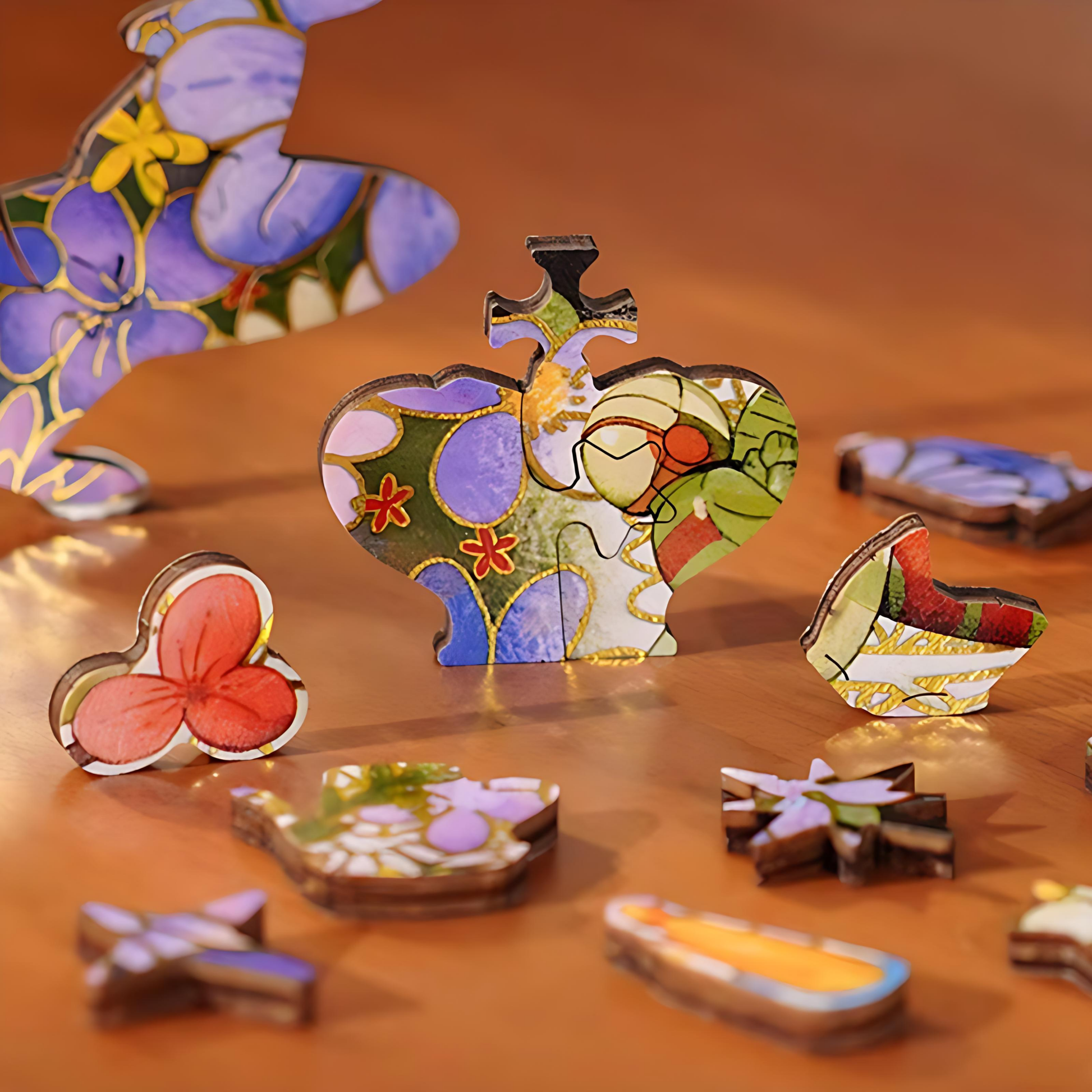 Romantic Planet | TOI | Irregular Puzzle Piece | Wooden Puzzle with Frame - Mystery Matrix