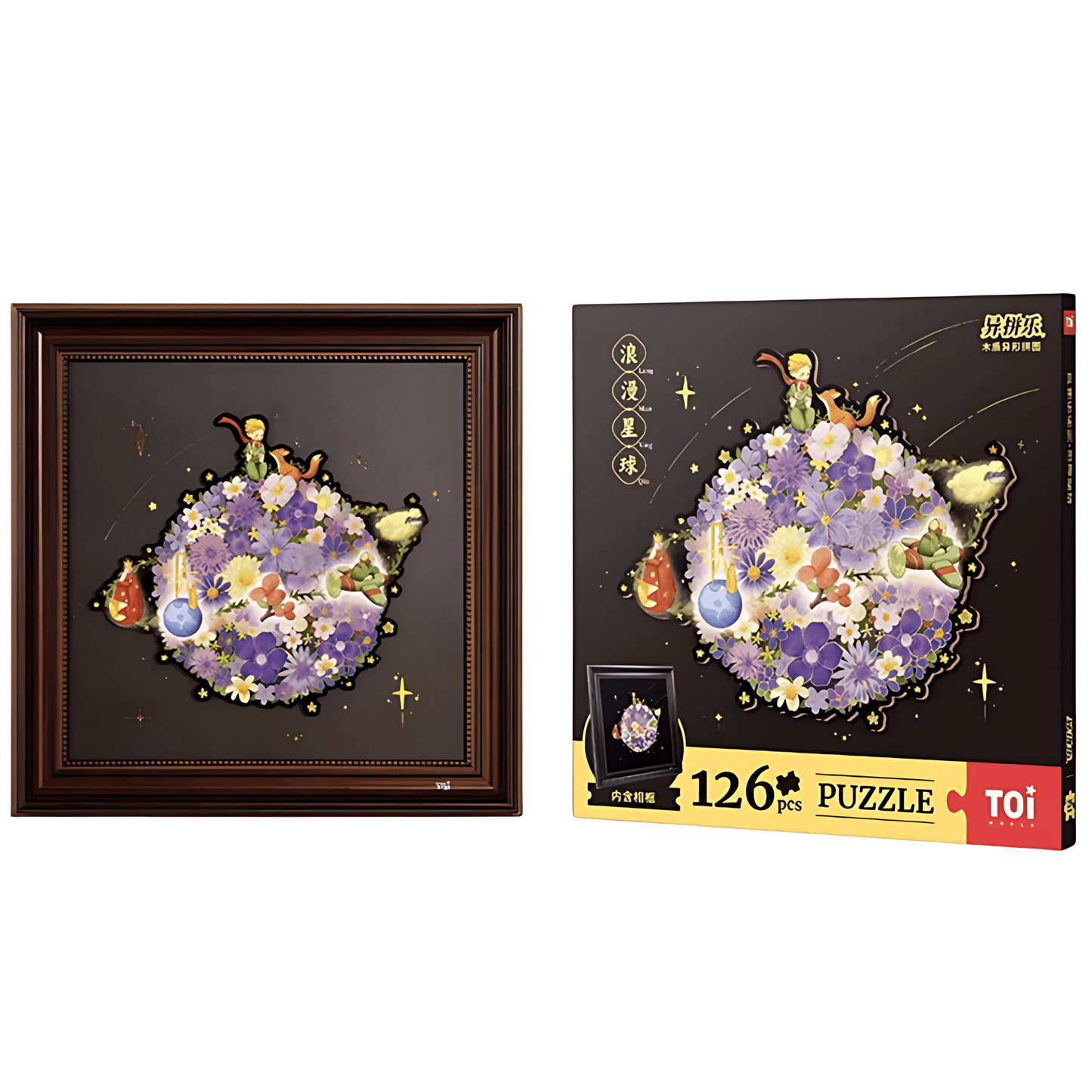 Romantic Planet | TOI | Irregular Puzzle Piece | Wooden Puzzle with Frame - Mystery Matrix