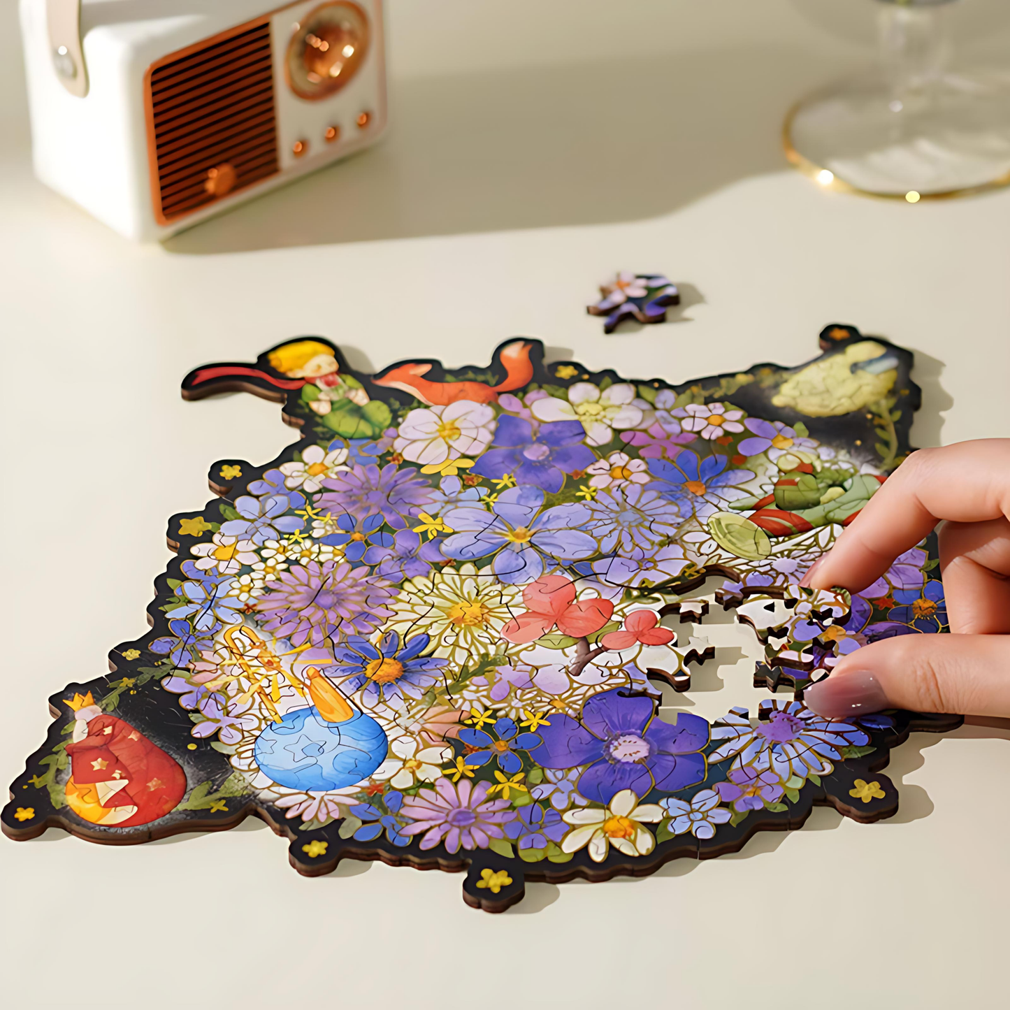 Romantic Planet | TOI | Irregular Puzzle Piece | Wooden Puzzle with Frame - Mystery Matrix