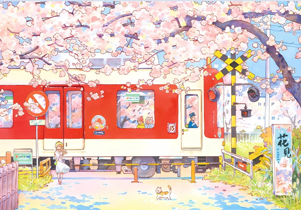 Sakura Train | Botop | 300 Piece Puzzle | Jigsaw Puzzle - Mystery Matrix