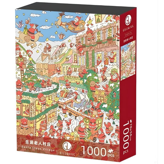 Santa Claus Village | Gill & Lill | 1000 Piece Puzzle | Jigsaw Puzzle - Mystery Matrix