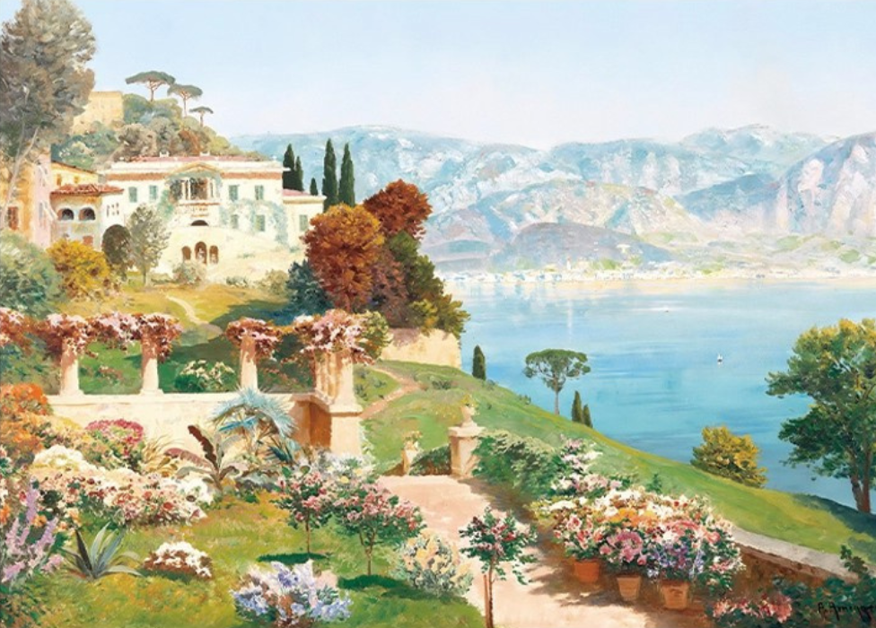Scene of Lake Como | Seren Art | 1000 Piece Puzzle | Jigsaw Puzzle - Mystery Matrix
