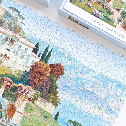 Scene of Lake Como | Seren Art | 1000 Piece Puzzle | Jigsaw Puzzle - Mystery Matrix