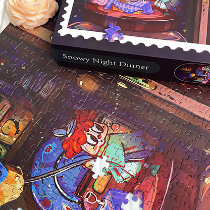 Snowy Night Dinner | TKX | 500 Piece Puzzle | Jigsaw Puzzle - Mystery Matrix