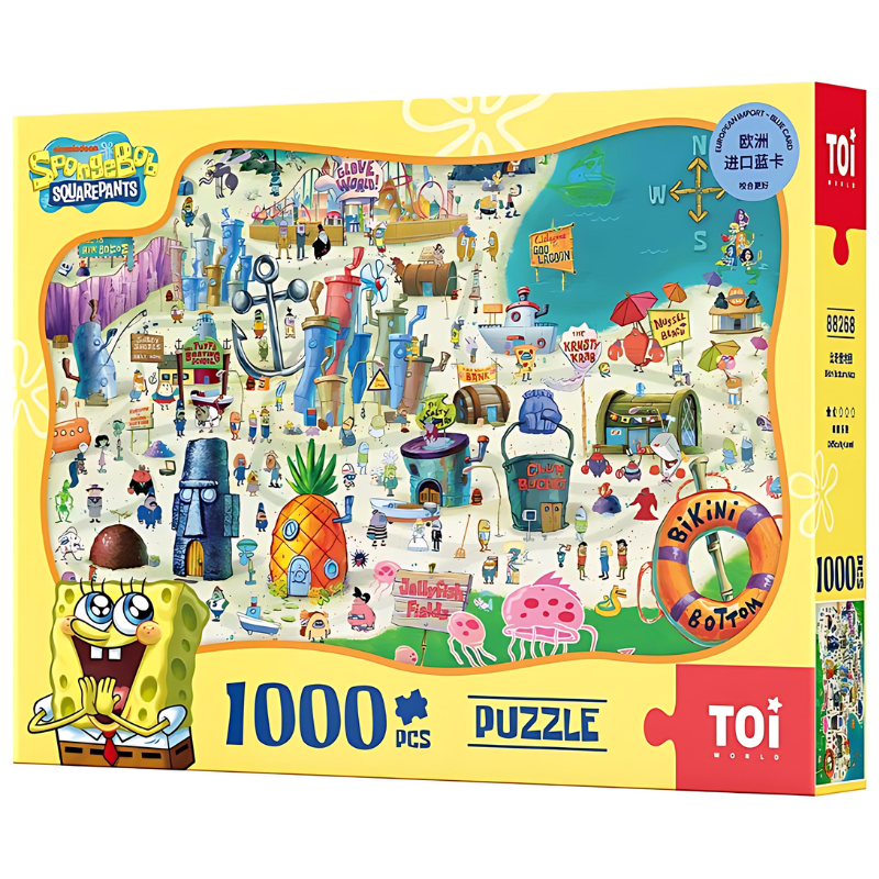 SpongeBob Series - Bikini Bottom Map | TOI | 1000 Piece Puzzle | Jigsaw Puzzle - Mystery Matrix
