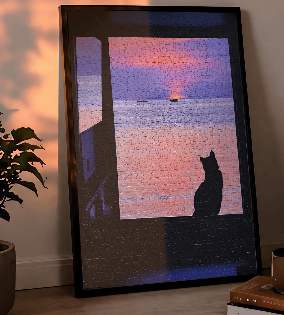 Sunset Cat | Botop Blackcard | 1000 Piece Puzzle | Jigsaw Puzzle - Mystery Matrix