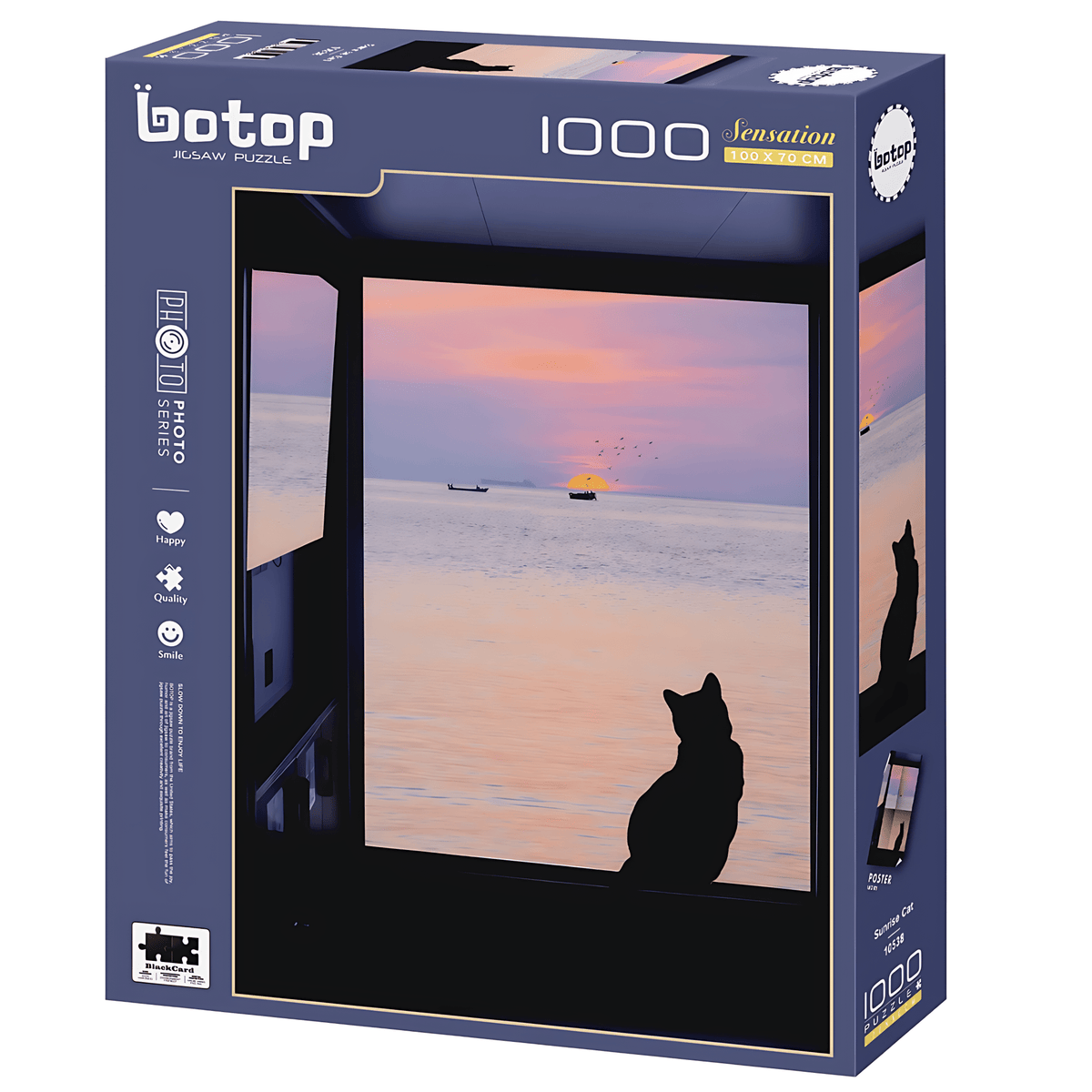Sunset Cat | Botop Blackcard | 1000 Piece Puzzle | Jigsaw Puzzle - Mystery Matrix