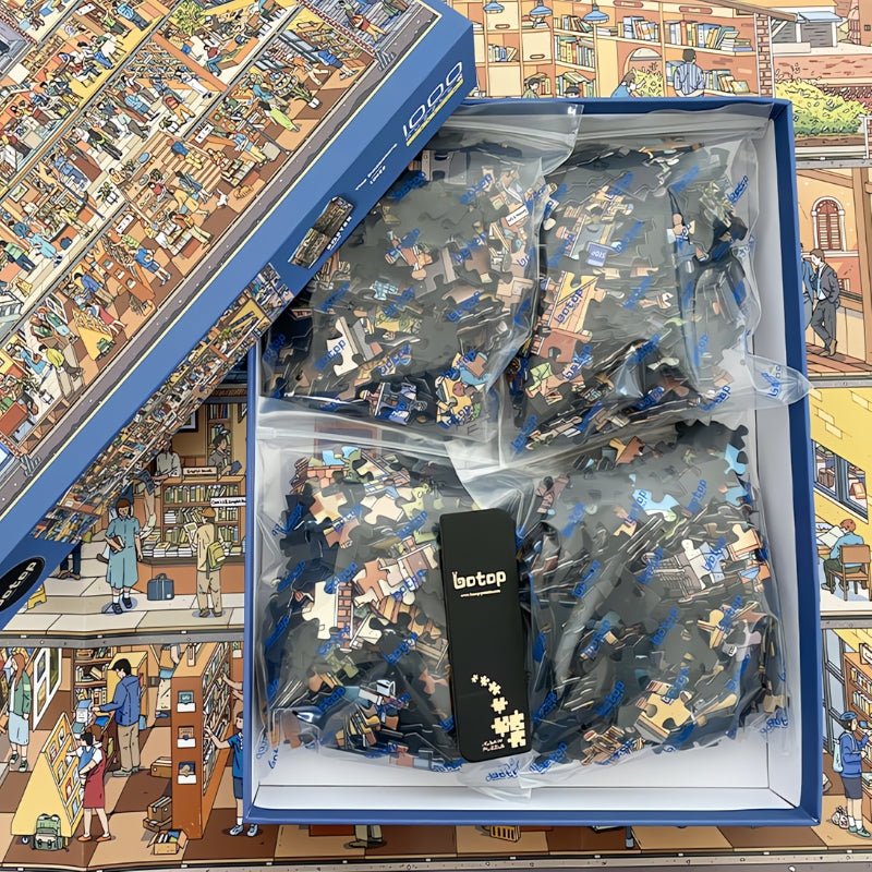 The Bookstore | Botop | 1000 Pieces Puzzle | Jigsaw Puzzle - Mystery Matrix