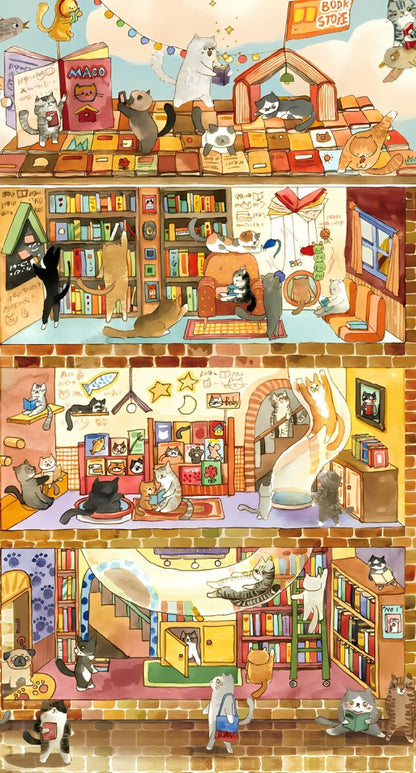 The Library of Purring Pages | TOI | 1000 Piece Puzzle | Jigsaw Puzzle - Mystery Matrix