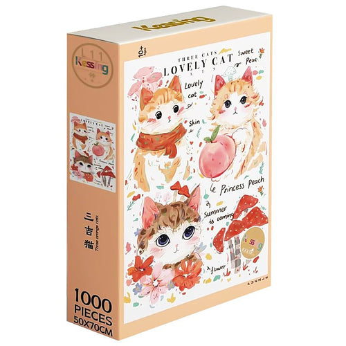 Three Orange Cats | Kessing | 1000 Piece Puzzle | Jigsaw Puzzle - Mystery Matrix