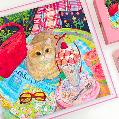 Toast Cat | Seren Art | 528 Piece Puzzle | Jigsaw Puzzle - Mystery Matrix