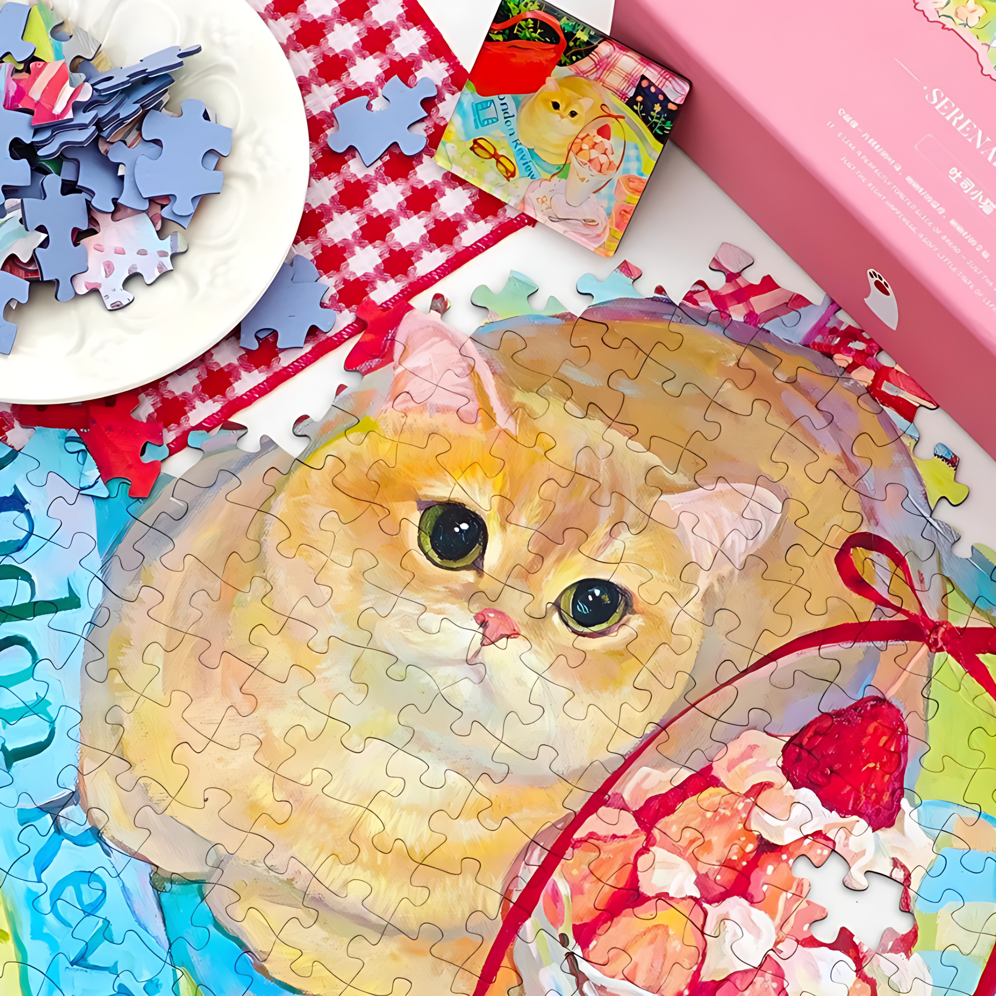 Toast Cat | Seren Art | 528 Piece Puzzle | Jigsaw Puzzle - Mystery Matrix