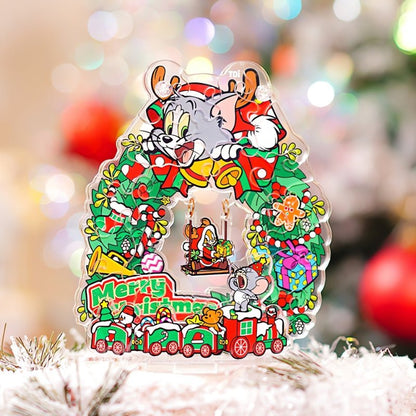 Tom and Jerry - Christmas Swing Wreath | TOI | Acrylic Puzzle | Puzzle - Mystery Matrix