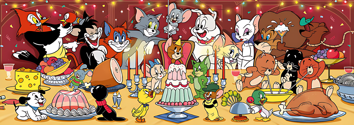 Tom and Jerry - Happy Dinner Party | TOI | 1000 Piece Puzzle | Jigsaw Puzzle - Mystery Matrix