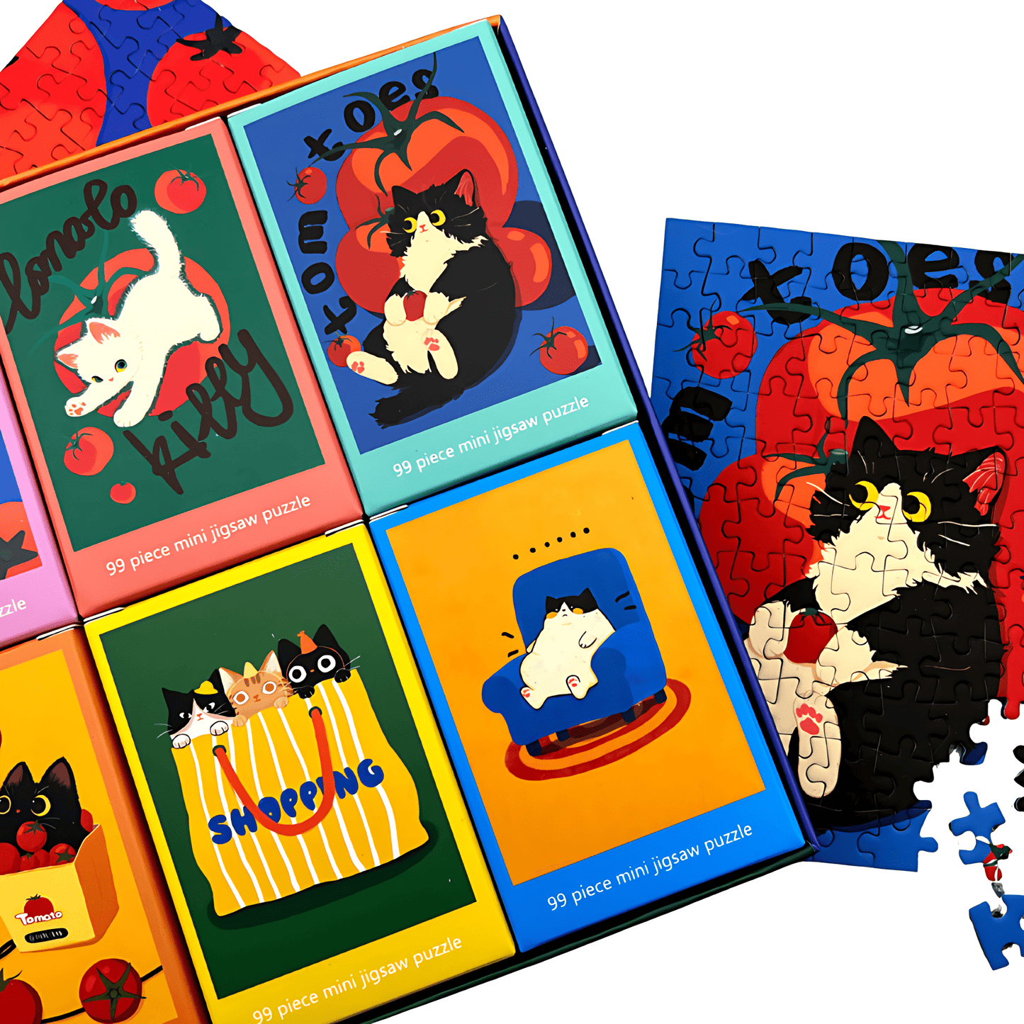 Tomato Kitty | Puffinkids | 6 in 1 Mini Puzzle | Jigsaw Puzzle - Mystery Matrix