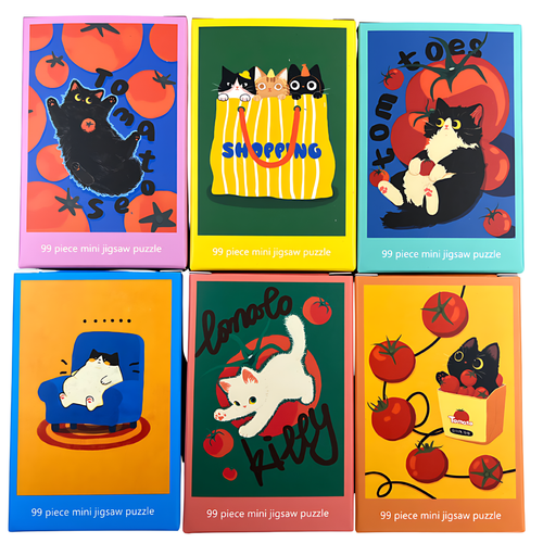 Tomato Kitty | Puffinkids | 6 in 1 Mini Puzzle | Jigsaw Puzzle - Mystery Matrix