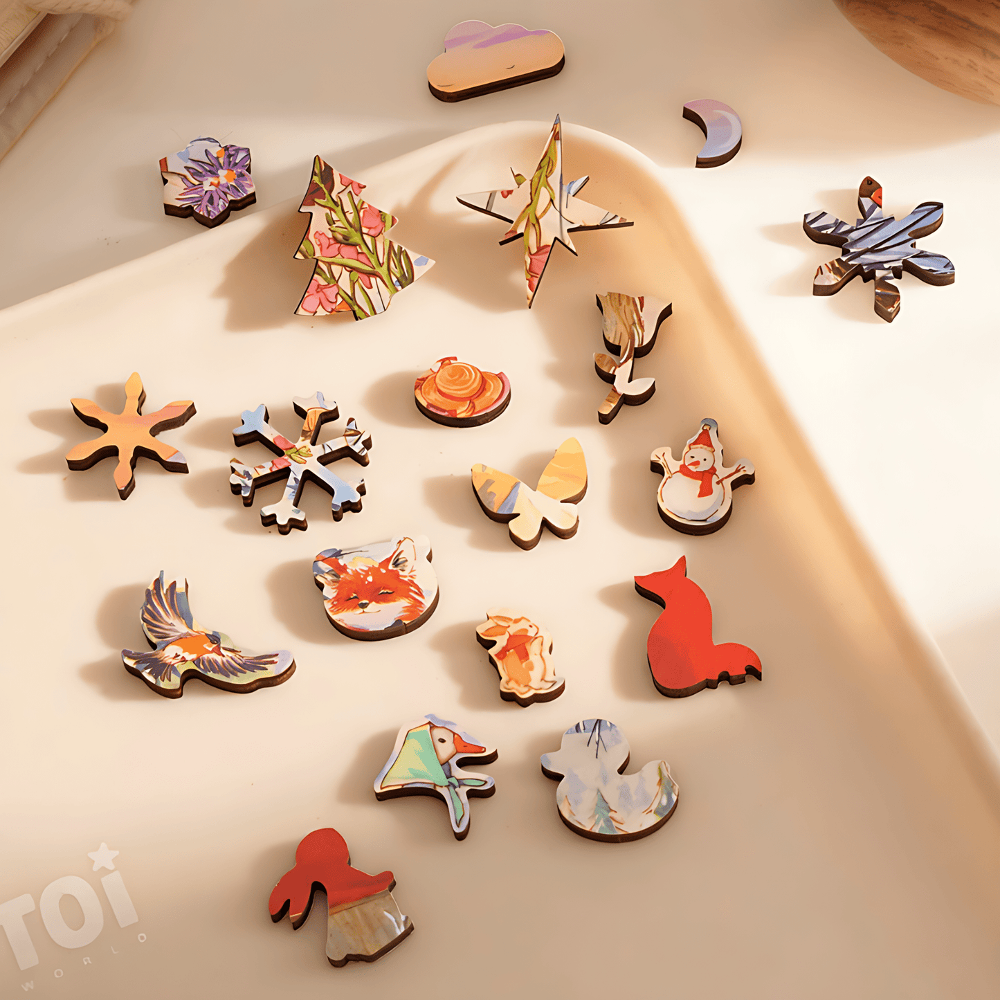 Warmth in Your Hands | TOI | Irregular Puzzle Piece | Wooden Puzzle with Frame - Mystery Matrix