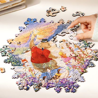 Warmth in Your Hands | TOI | Irregular Puzzle Piece | Wooden Puzzle with Frame - Mystery Matrix