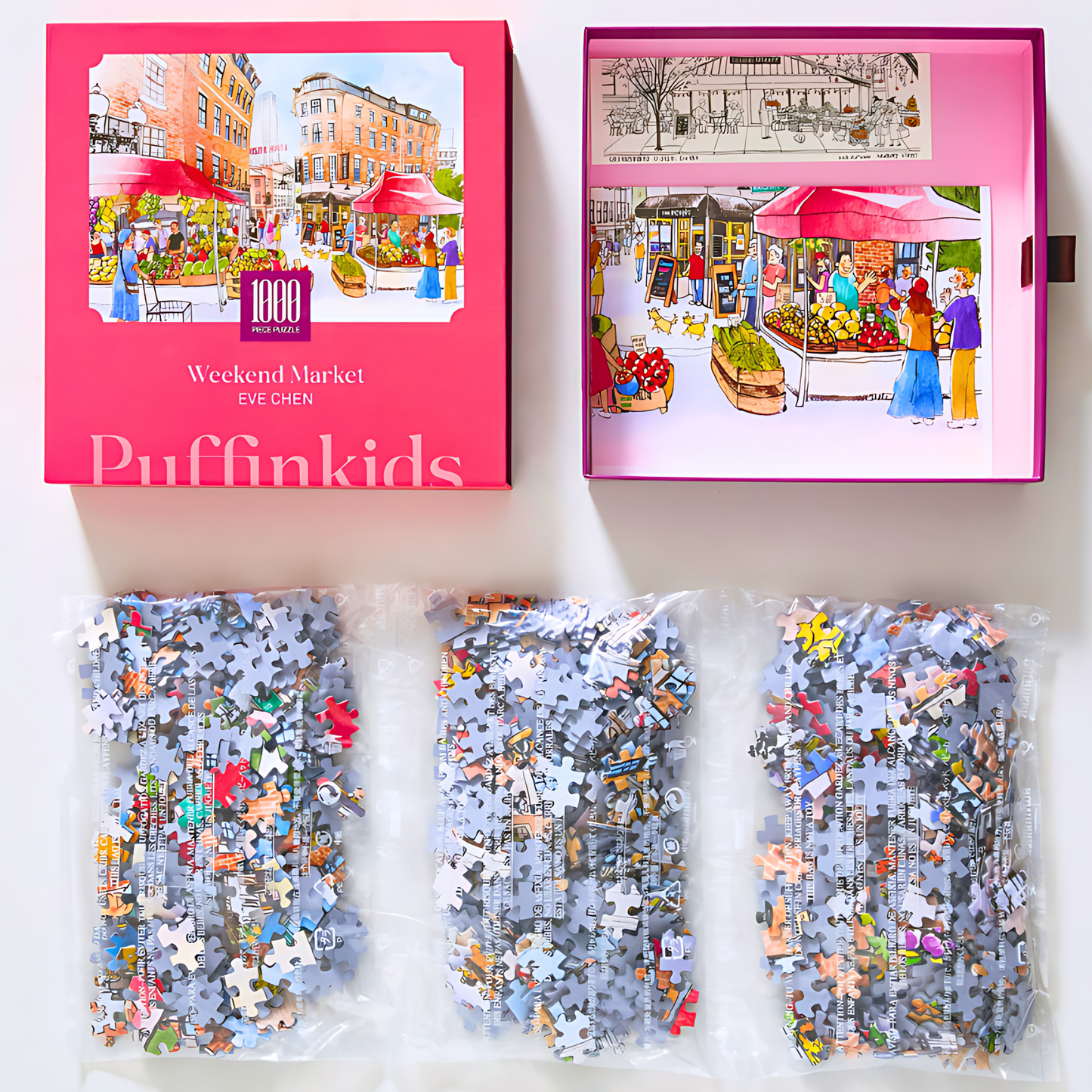 Weekend Market | Puffinkids | 1000 Piece Puzzle | Jigsaw Puzzle - Mystery Matrix