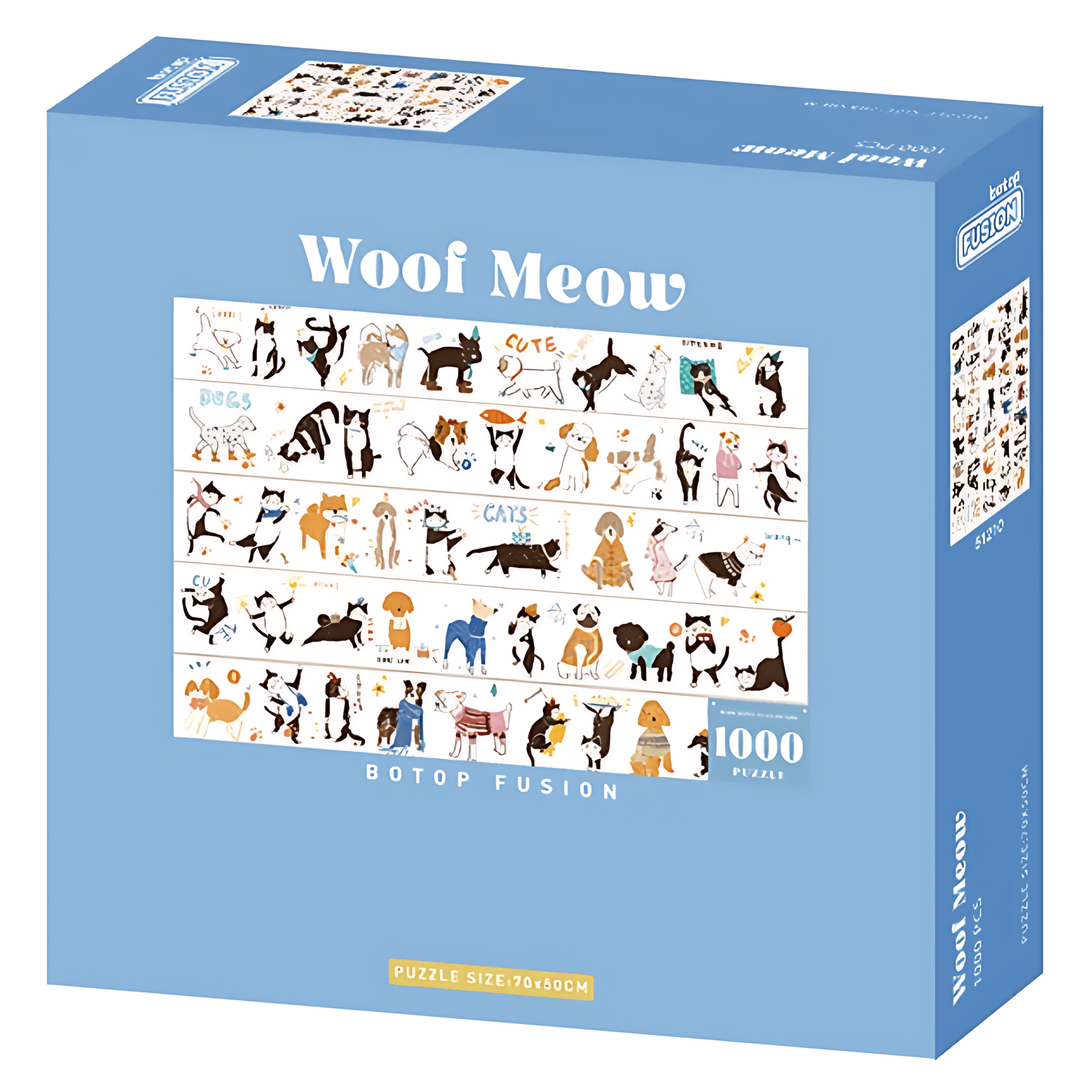 Woof Meow | Botop Fusion | 1000 Piece Puzzle | Jigsaw Puzzle - Mystery Matrix